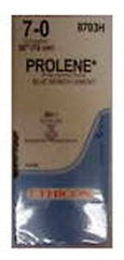 Suture with Needle Prolene Nonabsorbable Uncoated Blue Suture Monofilament Polypropylene Suture Size 7 - 0 30 Inch Suture Double-Armed 9.3 mm Length 3/8 Circle Taper Point Needle