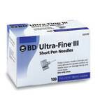 Becton Dickinson Insulin Pen Needle Ultra-Fine III™ 31 Gauge 5/16 Inch Length Without Safety - M-416230-3466 - Case of 1200