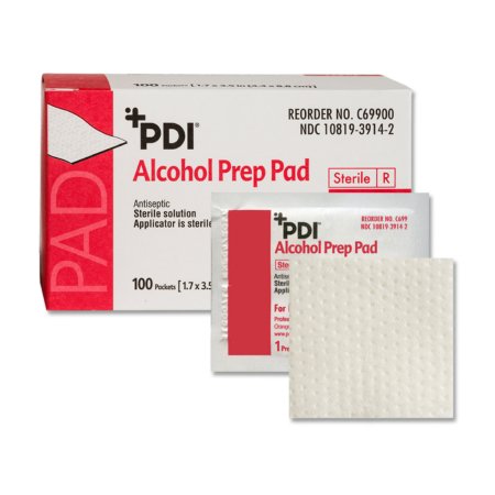 Professional Disposables Alcohol Prep Pad PDI® 70% Strength Isopropyl Alcohol Individual Packet Sterile