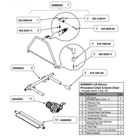 Midmark Spline Adapter - M-1129913-1962 - Each