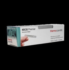 Fisher Anatomical Microtome Blade MX35 Premier Low Profile, PTFE Coated Stainless Steel, 0.25 mm, 34° Cutting Angle, 8 X 80 mm, Disposable - M-925292-1018 - Case of 50