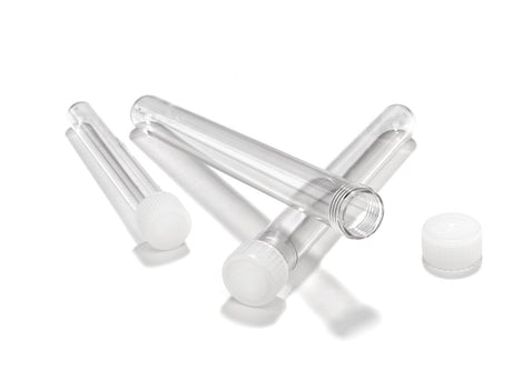 Caplugs Test Tube Round Bottom Plain 13 X 100 mm 8 mL Without Color Coding Screw Cap Polystyrene Tube - M-1035968-1036 - Case of 500