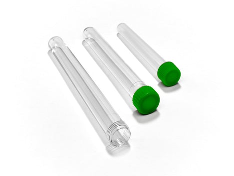 Caplugs Test Tube Round Bottom Plain 13 X 100 mm 8 mL Green Screw Cap Polypropylene Tube - M-1083539-2989 - Pack of 1000