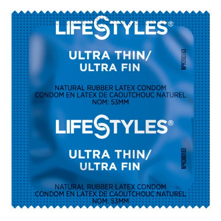 Condom Lifestyles Ultra Thin Lubricated One Size Fits Most 1,008 per Case