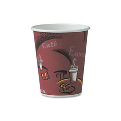 Dart® Solo Bistro Design Hot Drink Cups, Paper, 10oz, Maroon, 300/Carton