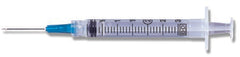 Becton Dickinson Syringe with Hypodermic Needle PrecisionGlide™ 3 mL 21 Gauge 1 Inch Detachable Needle Without Safety - M-121655-4525 - Box of 100