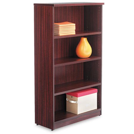 Alera® Alera Valencia Series Bookcase, Four-Shelf, 31 3/4w x 14d x 54 7/8h, Mahogany