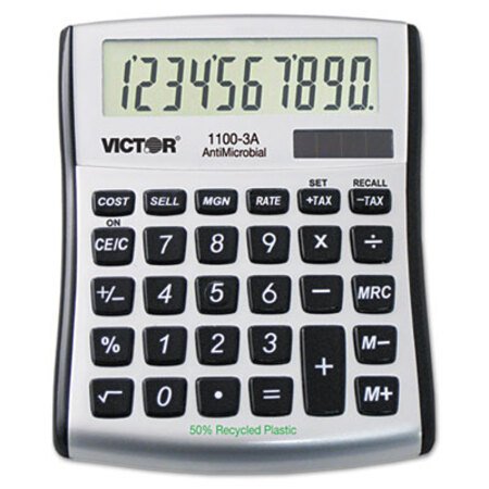 Victor® 1100-3A Antimicrobial Compact Desktop Calculator, 10-Digit LCD