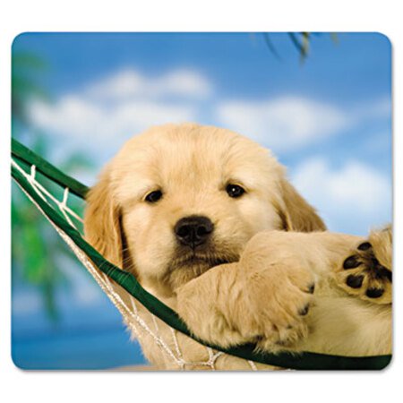 Fellowes® Recycled Mouse Pad, Nonskid Base, 9 x 8 x 1/16, Puppy in Hammock