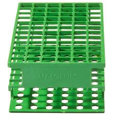 Fisher Scientific Test Tube Rack Nalgene™ Unwire™ 72 Place 13 mm Tube Size Green 2-1/4 X 4 X 7-3/4 Inch - M-1095256-3437 - Case of 8