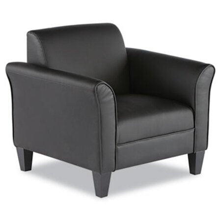 Alera® Alera Reception Lounge Sofa Series Club Chair, 35.43'' x 30.70'' x 32.28'', Black Seat/Black Back, Black Base