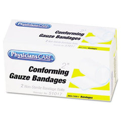 PhysiciansCare® by First Aid Only® First Aid Conforming Gauze Bandage, 2" wide, 2 Rolls/Box