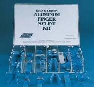 Bird & Cronin Finger Splint Assorted Sizes Without Fastening Left or Right Hand Blue / Silver