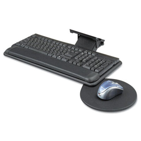 Safco® Adjustable Keyboard Platform with Swivel Mouse Tray, 18.5w x 9.5d, Black