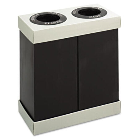 Safco® At-Your-Disposal Recycling Center, Polyethylene, Two 56 gal Bins, Black