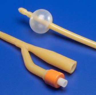 Cardinal Foley Catheter Ultramer™ 3-Way Standard Tip 30 cc Balloon 18 Fr. Hydrogel Coated Latex