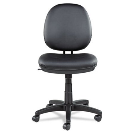 Alera® Alera Interval Series Swivel/Tilt Bonded Leather Task Chair, Supports up to 275 lbs, Black Seat/Black Back, Black Base
