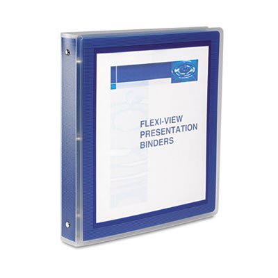 Avery® Flexi-View Binder with Round Rings, 3 Rings, 1.5" Capacity, 11 x 8.5, Navy Blue