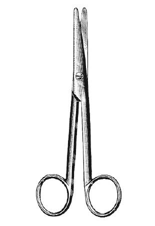 BR Surgical Dissecting Scissors HerMann Mayo-Stille 6 Inch Length Surgical Grade Stainless Steel NonSterile Finger Ring Handle Curved Blunt Tip / Blunt Tip - M-492751-3747 - Each