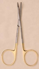 BR Surgical Operating Scissors HerMann Kilner 4-1/2 Inch Length Surgical Grade Stainless Steel / Tungsten Carbide Finger Ring Handle Curved Sharp Tip / Sharp Tip - M-484487-4963 - Each