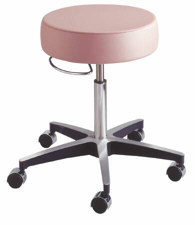 The Brewer Company Exam Stool Century Series Backrest Pneumatic Height Adjustment 5 Casters Azure Blue