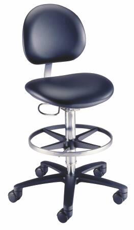 The Brewer Company Lab Stool Millennium Series Contoured Backrest Pneumatic Height Adjustment 5 Casters