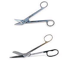 BSN Medical Bandage Scissors Clean Cut™ 6 Inch Length Surgical Grade Stainless Steel / Tungsten Carbide NonSterile Finger Ring Handle Angled Blunt Tip / Blunt Tip - M-499026-3131 - Each