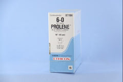 Suture with Needle Prolene Nonabsorbable Uncoated Blue Suture Monofilament Polypropylene Suture Size 6 - 0 18 Inch Suture Double-Armed 13 mm Length 3/8 Circle Taper Cut Needle