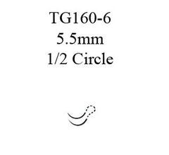 J & J Healthcare Systems Suture with Needle Ethilon™ Nonabsorbable Uncoated Black Suture Monofilament Nylon Size 10 - 0 12 Inch Suture Double-Armed 5.5 mm Length 1/2 Circle Micropoint - Spatula Needle