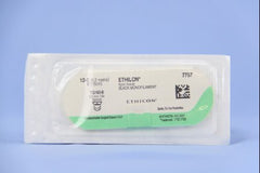 J & J Healthcare Systems Suture with Needle Ethilon™ Nonabsorbable Uncoated Black Suture Monofilament Nylon Size 10 - 0 6 Inch Suture Double-Armed 5.5 mm Length 1/2 Circle Micropoint - Spatula Needle