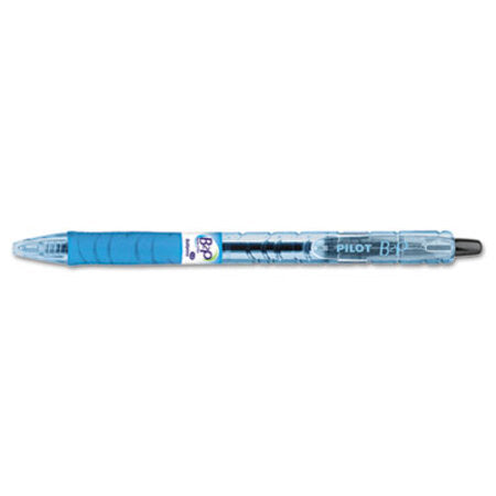 Pilot® B2P Bottle-2-Pen Retractable Ballpoint Pen, 1mm, Black Ink, Translucent Blue Barrel, Dozen