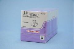 J & J Healthcare Systems Suture with Needle Coated Vicryl™ Absorbable Coated Undyed Suture Braided Polyglactin 910 Size 4 - 0 18 Inch Suture 1-Needle 19 mm Length 3/8 Circle Conventional Cutting Needle