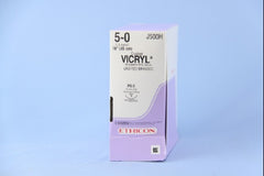 Suture with Needle Coated Vicryl Absorbable Coated Undyed Suture Braided Polyglactin 910 Size 5 - 0 18 Inch Suture 1-Needle 16 mm Length 3/8 Circle Reverse Cutting Needle