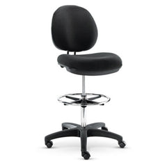 Alera® Alera Interval Series Swivel Task Stool, 33.26" Seat Height, Supports up to 275 lbs, Black Seat/Black Back, Black Base