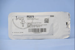 Suture with Needle PDS II Absorbable Uncoated Violet Suture Monofilament Polydioxanone Size 1 27 Inch Suture 1-Needle 65 mm Length 1/2 Circle Taper Point Needle