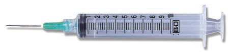 Becton Dickinson Syringe with Hypodermic Needle PrecisionGlide™ 10 mL 21 Gauge 1 Inch Detachable Needle Without Safety - M-128989-3729 - Case of 400