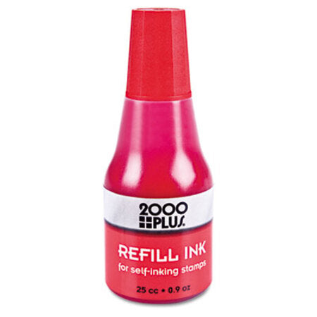 COSCO 2000PLUS® Self-Inking Refill Ink, Red, 0.9 oz. Bottle