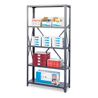 Safco® Commercial Steel Shelving Unit, Five-Shelf, 36w x 24d x 75h, Dark Gray