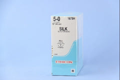 Suture with Needle Perma-Hand Nonabsorbable Coated Black Suture Braided Silk Size 5 - 0 18 Inch Suture 1-Needle 16 mm Length 3/8 Circle Reverse Cutting Needle