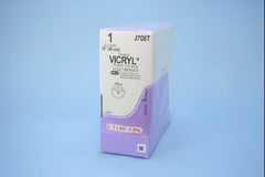 Suture with Needle Coated Vicryl Absorbable Coated Violet Suture Braided Polyglactin 910 Size 1 18 Inch Suture 1-Needle 22 mm Length 1/2 Circle Reverse Cutting Needle