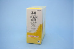 Suture with Needle Absorbable Uncoated Undyed Suture Plain Gut Size 3 - 0 27 Inch Suture 1-Needle 24 mm Length 3/8 Circle Reverse Cutting Needle