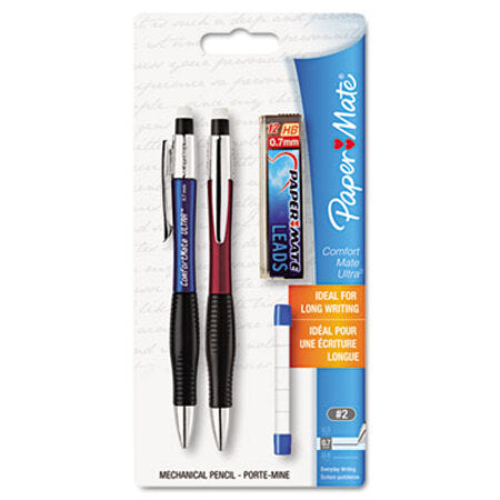 Paper Mate® ComfortMate Ultra Pencil Starter Set, 0.7 mm, HB (#2.5), Black Lead, Assorted Barrel Colors, 2/Pack