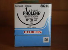 Suture with Needle Prolene Nonabsorbable Uncoated Blue Suture Monofilament Polypropylene Suture Size 1 60 Inch Suture 1-Needle 65 mm Length 1/2 Circle Taper Point Needle