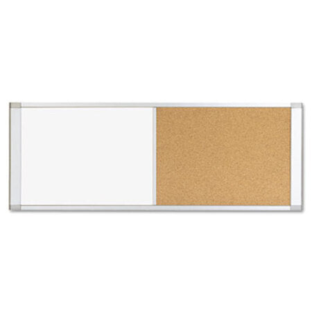 MasterVision® Combo Cubicle Workstation Dry Erase/Cork Board, 48x18, Silver Frame