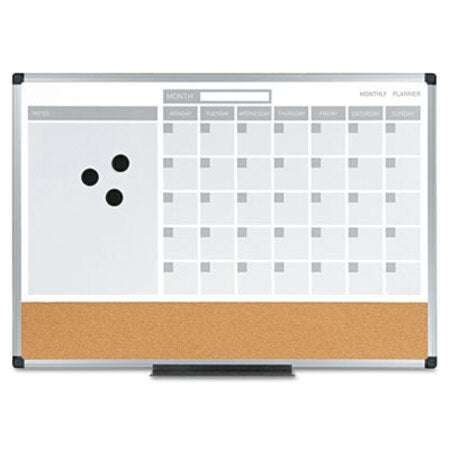 MasterVision® 3-in-1 Calendar Planner Dry Erase Board, 24 x 18, Aluminum Frame