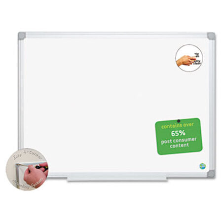 MasterVision® Earth Easy-Clean Dry Erase Board, White/Silver, 18x24
