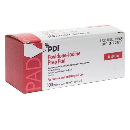 Professional Disposables PVP Prep Pad PDI® 10% Strength Povidone-Iodine Individual Packet Medium NonSterile