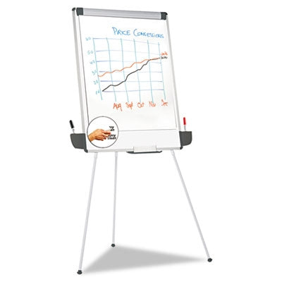 Universal® Tripod-Style Dry Erase Easel, Easel: 44" to 78", Board: 29" x 41", White/Silver