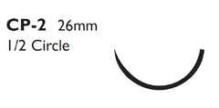 J & J Healthcare Systems Suture with Needle Coated Vicryl™ Absorbable Coated Undyed Suture Braided Polyglactin 910 Size 2 - 0 27 Inch Suture 1-Needle 26 mm Length 1/2 Circle Reverse Cutting Needle