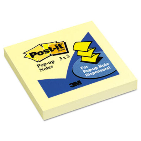 Post-it® Pop-up Notes Original Canary Yellow Pop-Up Refill, 3 x 3, 12/Pack